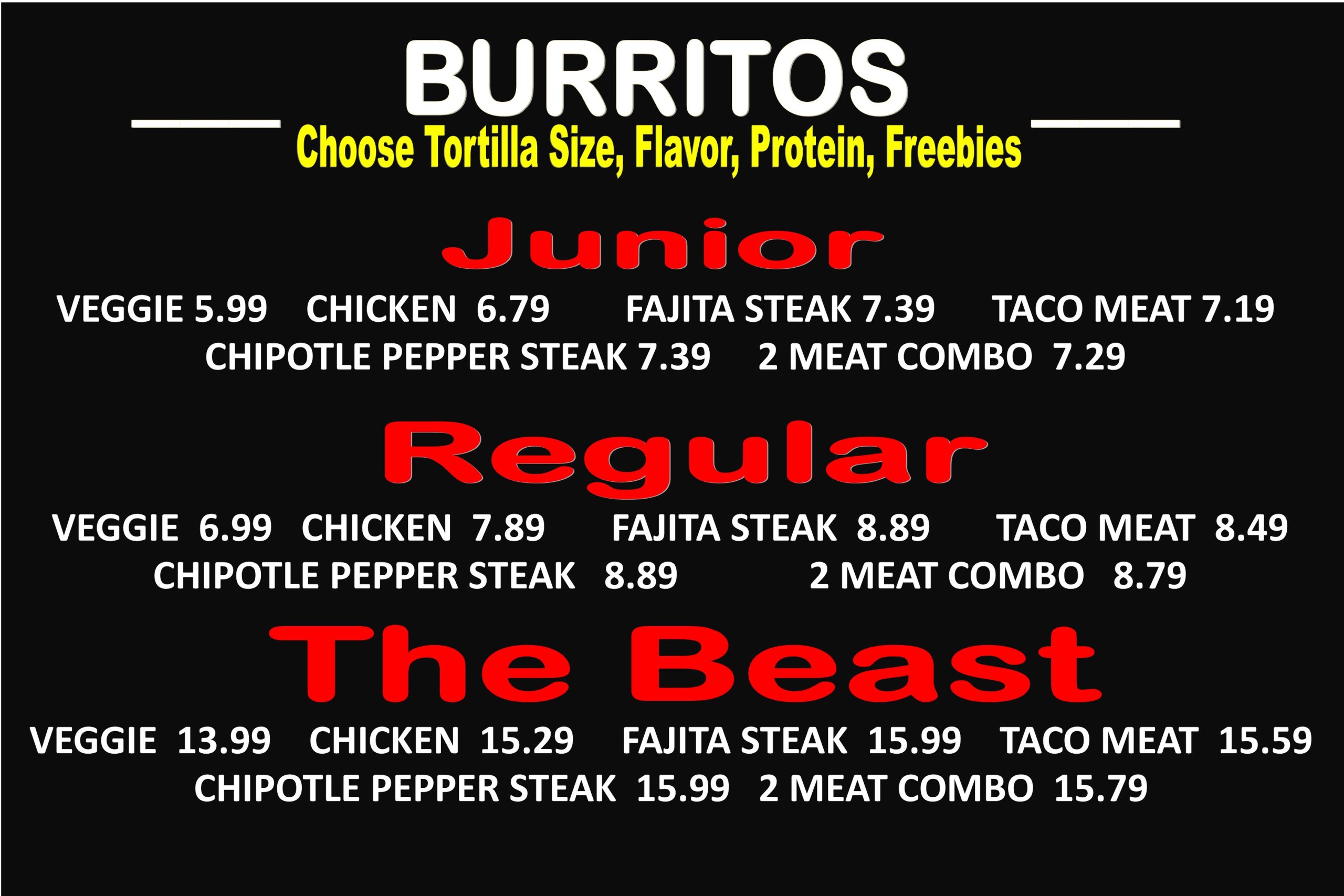 Mexican burritos food in goldsboro sjafb and wayne county nc